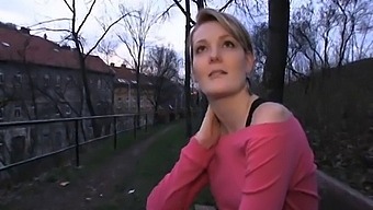 Meggie From Publicagent Indulges In Sexual Acts For Money Near A Church