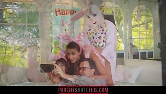 Young Girl And Her Uncle Engage In Steamy Easter-Themed Roleplay