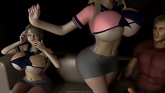 Two Clothed Girls On The Sofa: No.001 Boob And Butt And No.002 Boob And