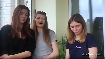 Three Girls Engage In Passionate Lesbian Threesome