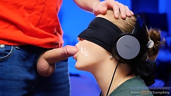 Blindfolded Taste Test: Brunette Teen Explores New Pleasures In 4k