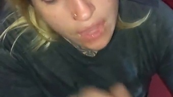Blonde Bombshell Takes A Deep Load On Her Face