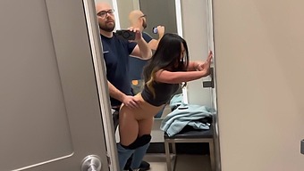 Beautiful Asian Woman Gives Amazing Blowjob In A Shopping Mall Dressing Room