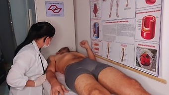 The Guy Got An Unexpected Hard One In Front Of The Nurse.